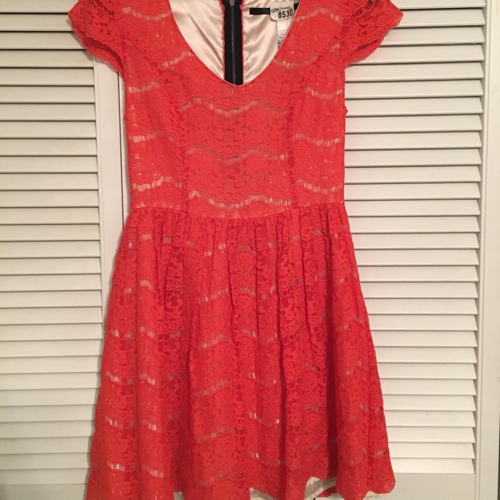 Orange lace dress